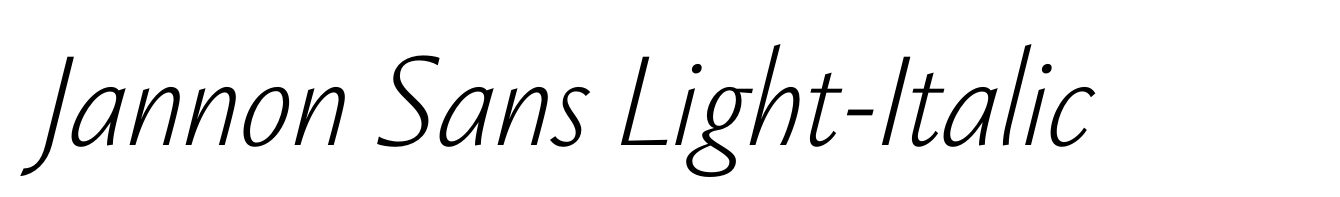 Jannon Sans Light-Italic